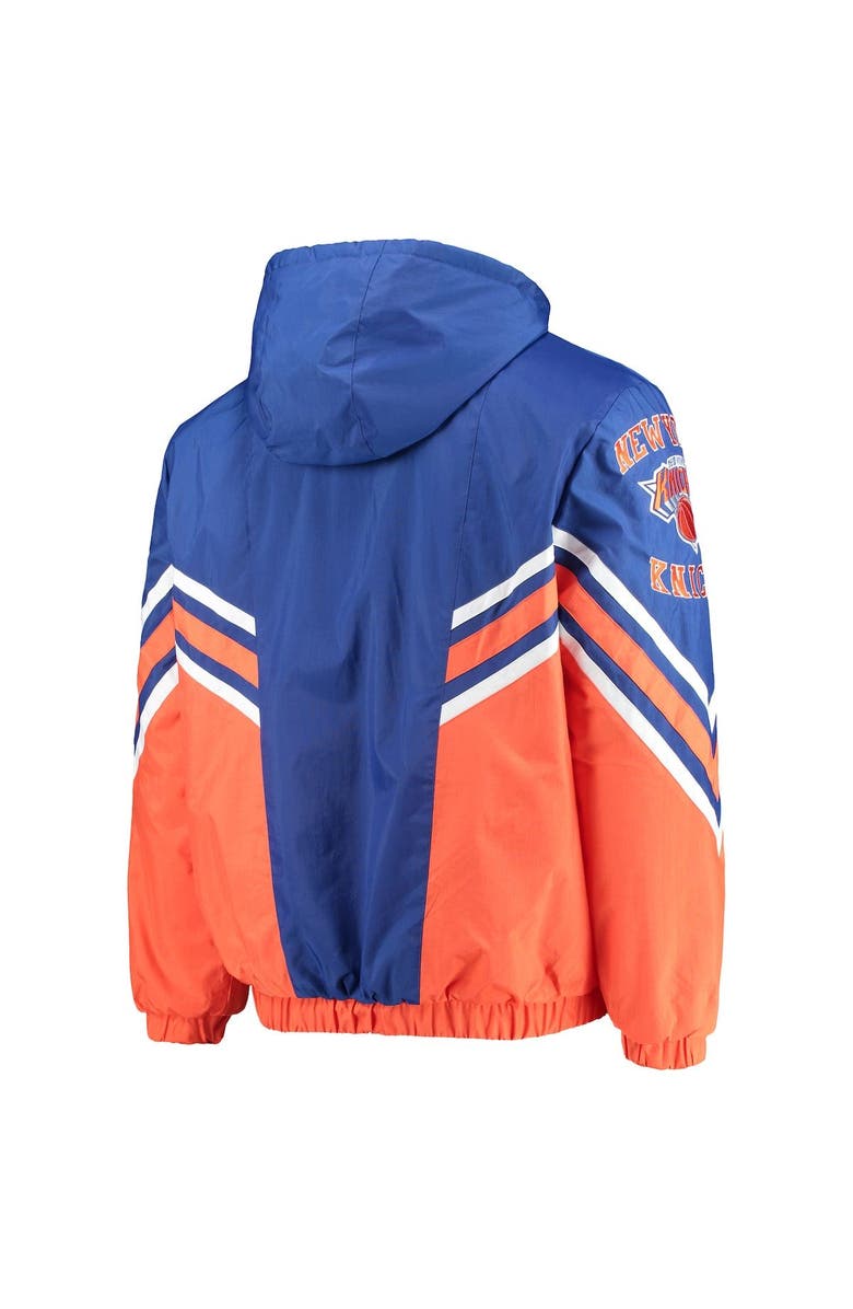 STARTER Men's Starter Royal/Orange New York Knicks The Maximum Hoodie Full-Zip Jacket, Alternate, color,