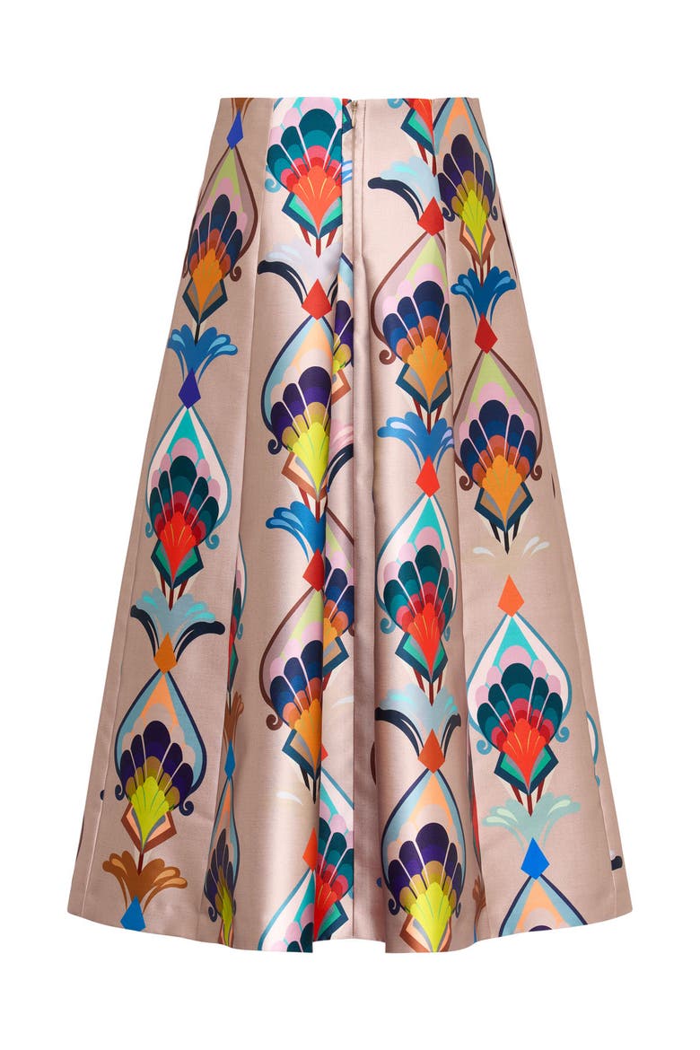Printed Mikado Skirt, Alternate, color, Sand Multicolour