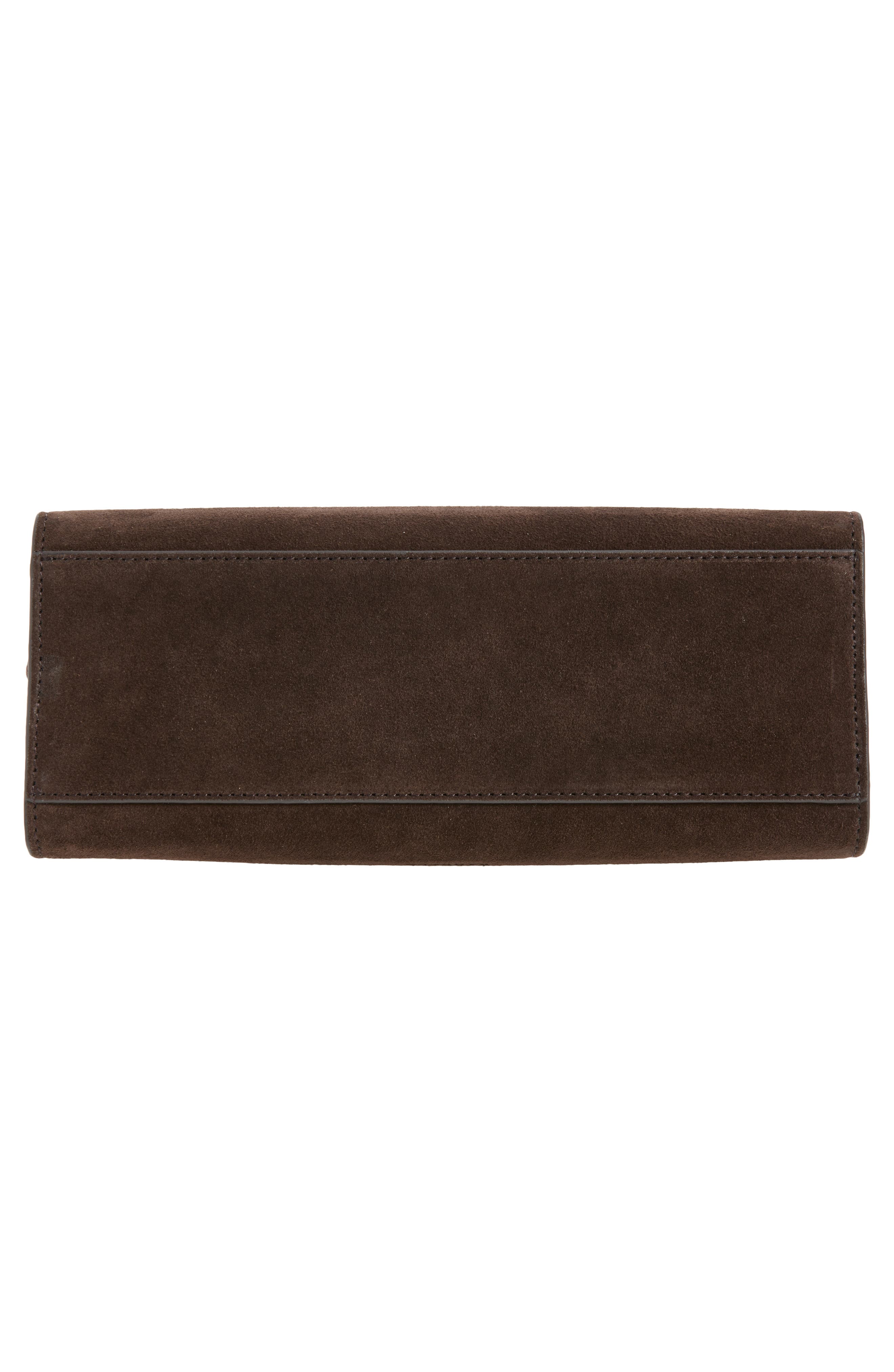 Zella Suede Leather Clutch, Alternate, color, TMORO