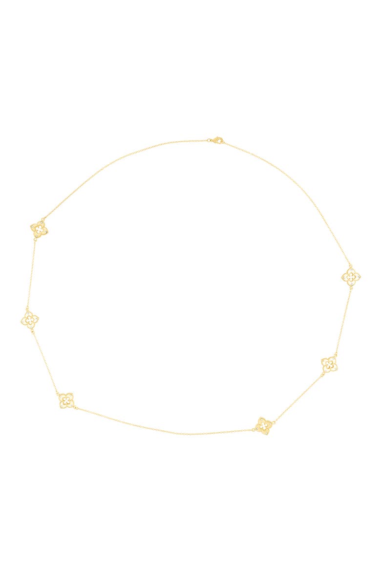 Clover Station Necklace, Alternate, color, GOLD