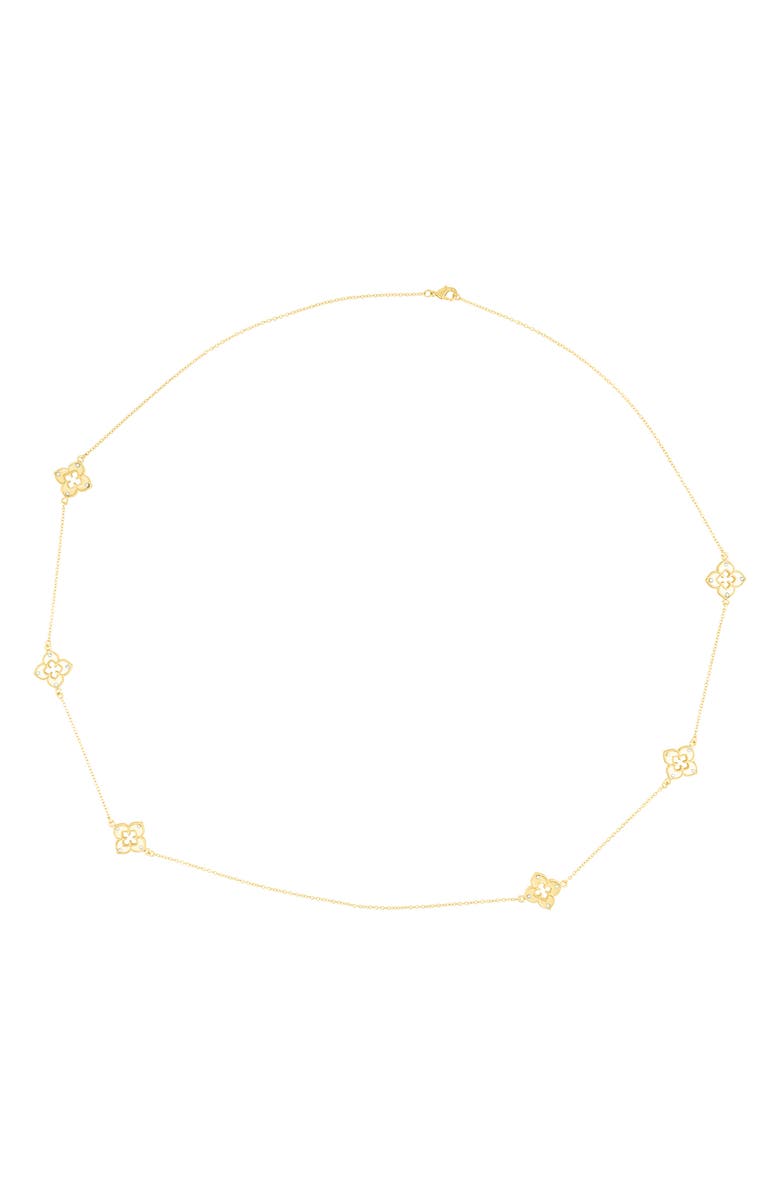 Adornia Clover Station Necklace, Main, color, Gold