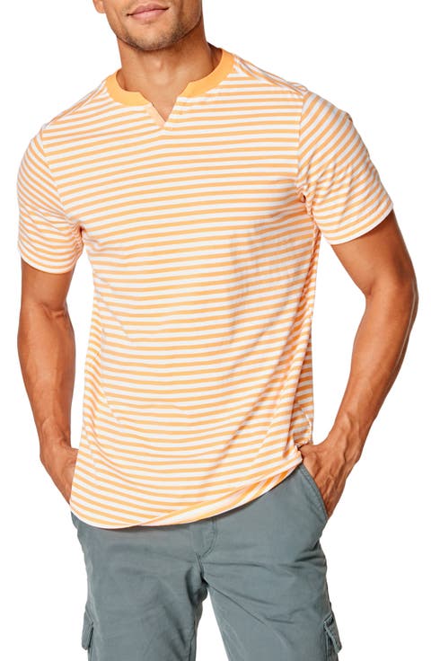 Slim Fit Stripe Razor V-Notch T-Shirt