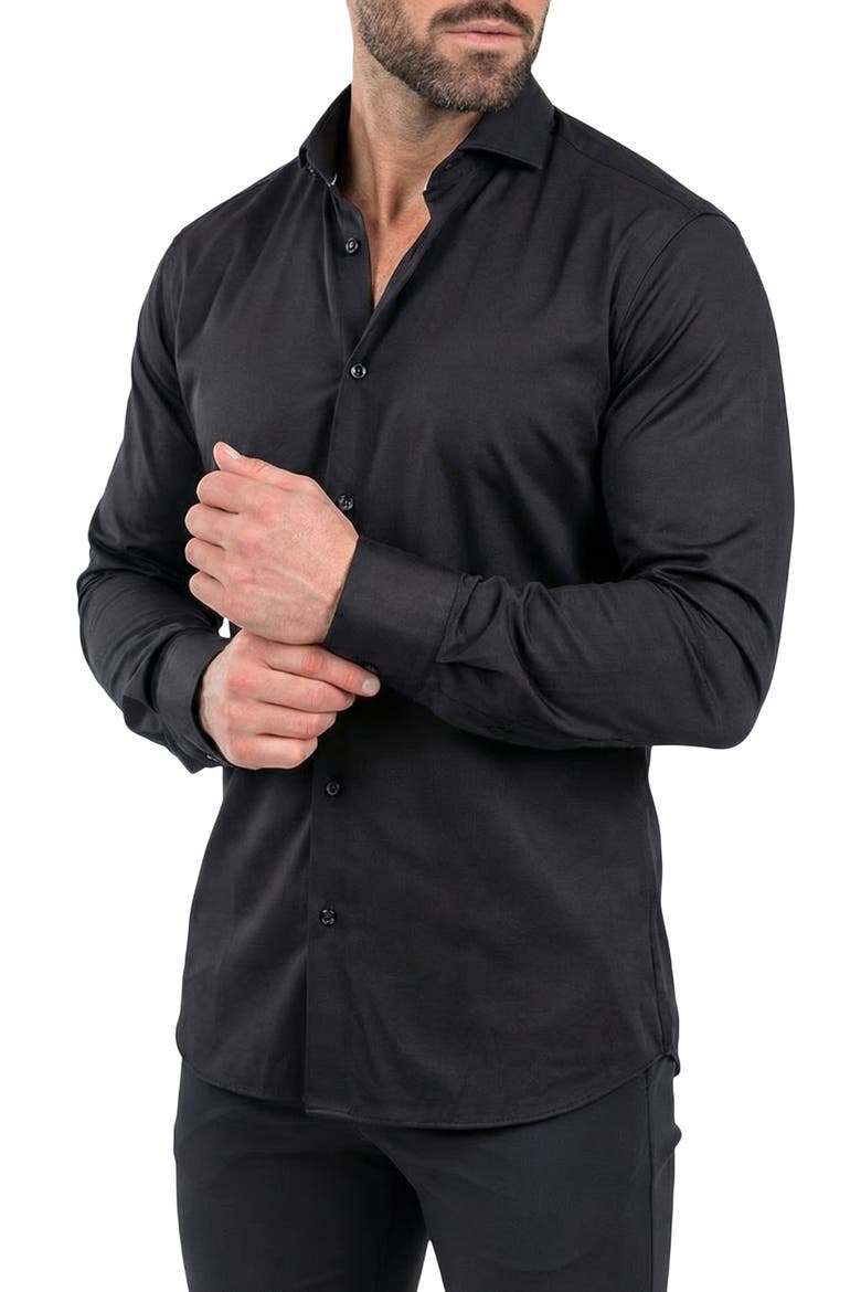 Einstein Contemporary Fit Button-Up Shirt, Alternate, color, BLACK