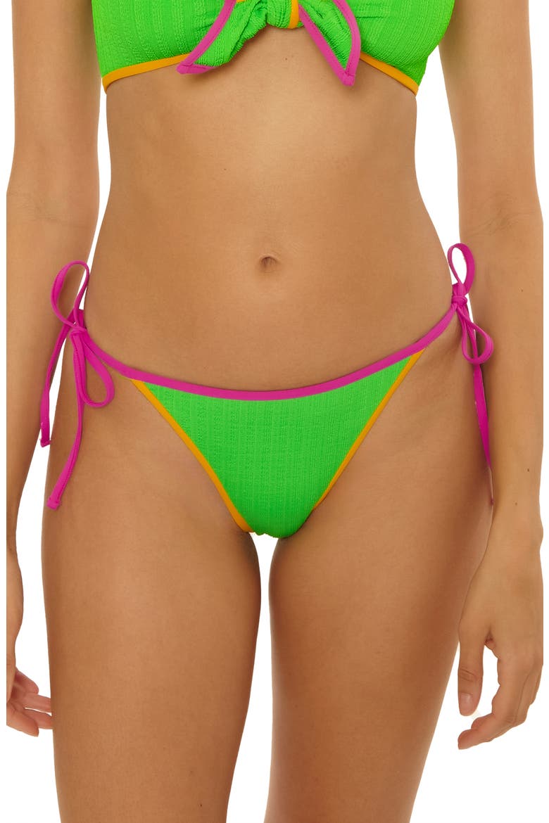 Crinkle Crush Reversible Side Tie Bikini Bottoms, Main, color, MEADOW