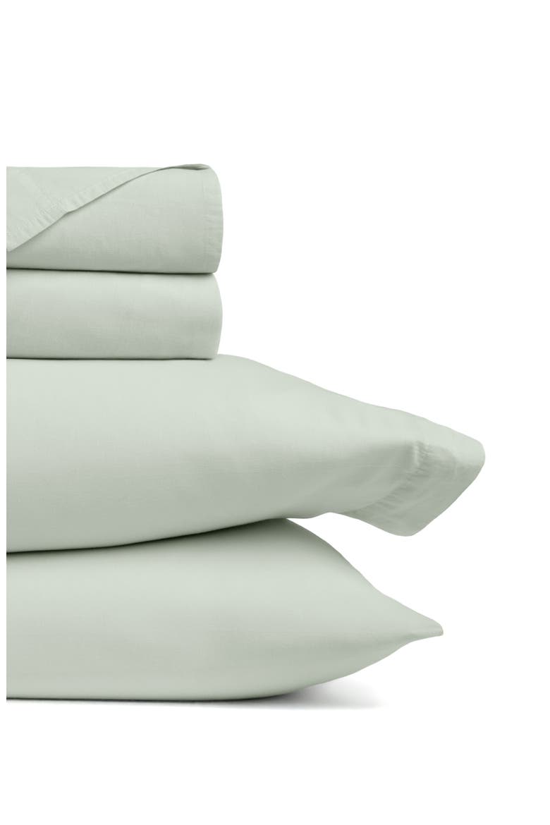 Solid Cotton Percale Sheet Set, Alternate, color, GHAZE
