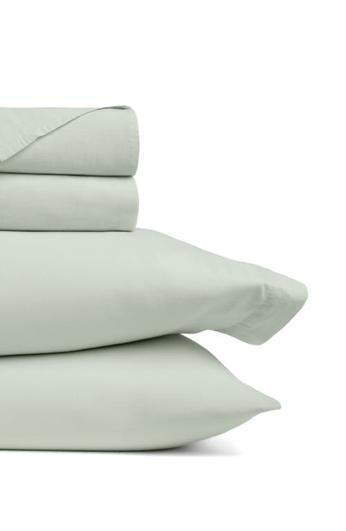 Homespun Solid Cotton Percale Sheet Set In Green