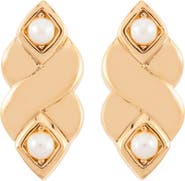 Susan Caplan 1980s Vintage Nina Ricci Faux Pearl Twist Clip-On Earrings