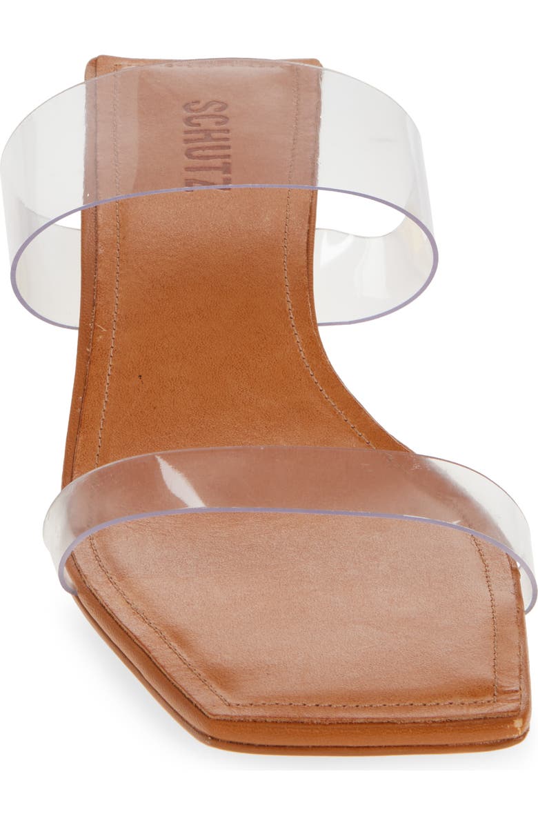 Schutz Ariella Slide Sandal, Alternate, color, Transparente/ Cuoio Brown