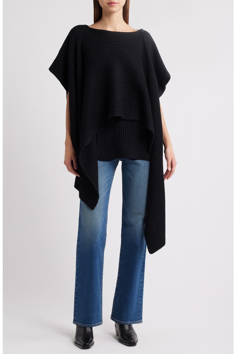 Cape Sweater, Main, color, BLACK