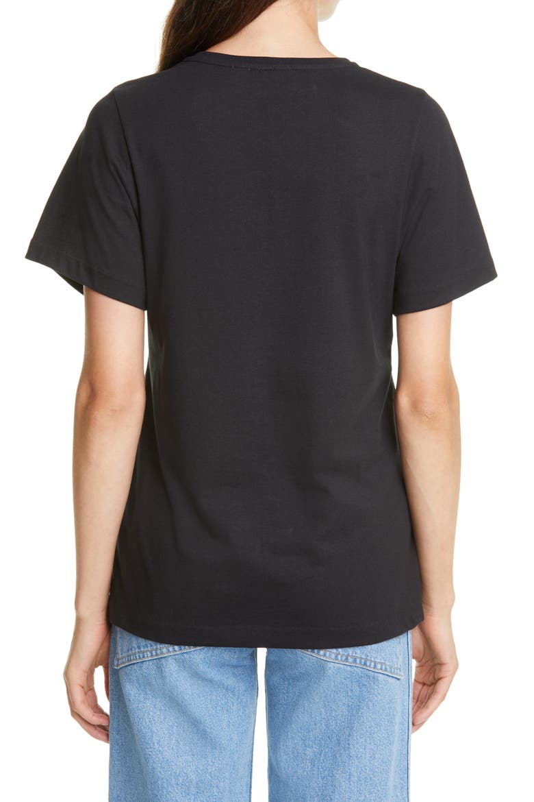 Totême Espera Organic Cotton T-Shirt, Alternate, color, BLACK 200