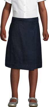 Lands' End School Uniform Girls Solid A-line Skirt Below the Knee