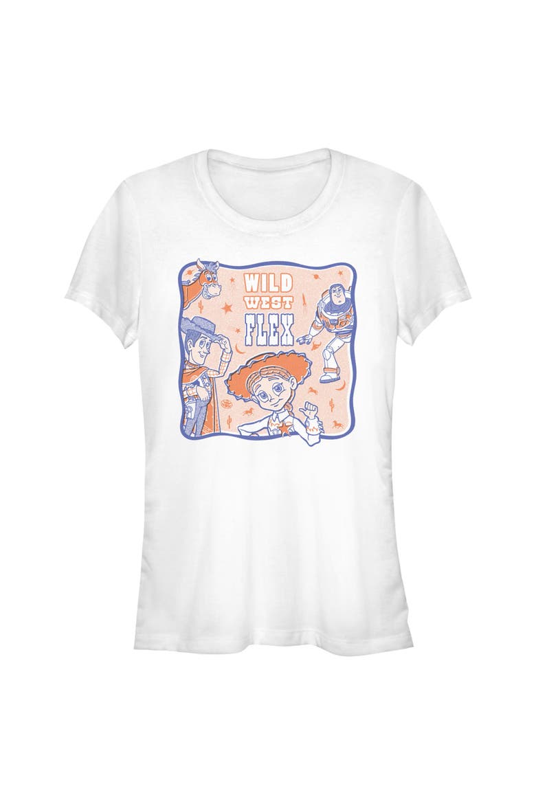 Junior's Toy Story 5 Wild West Flex  Graphic T-Shirt, Main, color, White