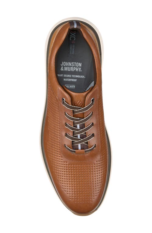 Johnston & Murphy Xc4® Prentiss Waterproof Plain Toe Derby In Tan Waterproof Full Grain