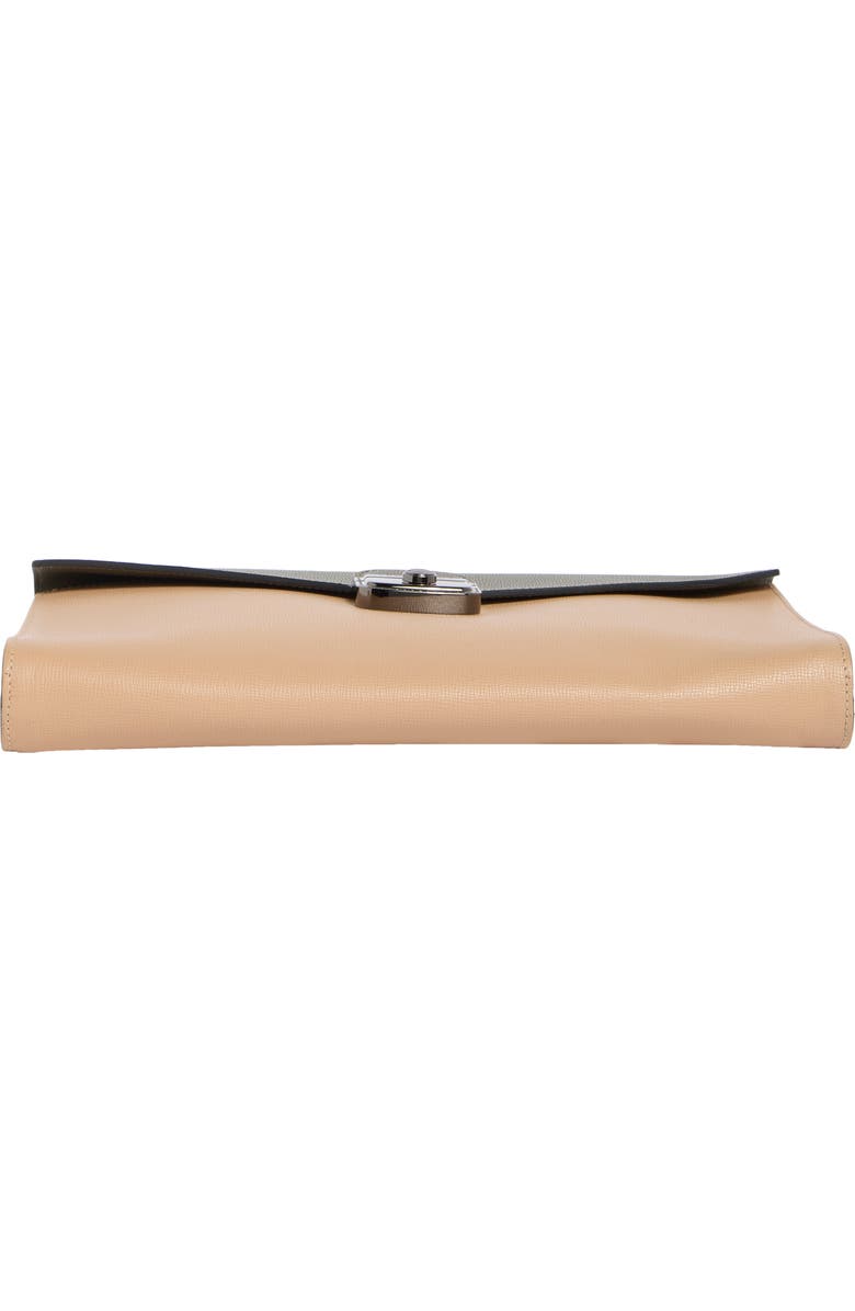 Longchamp Le Pliage Colorblock Leather Clutch, Alternate, color, Sand/Khaki/Ecru