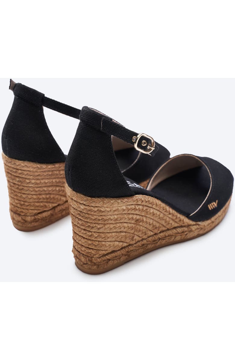 VISCATA Aiguafreda Canvas Espadrille Sandal Wedges, Alternate, color, Black