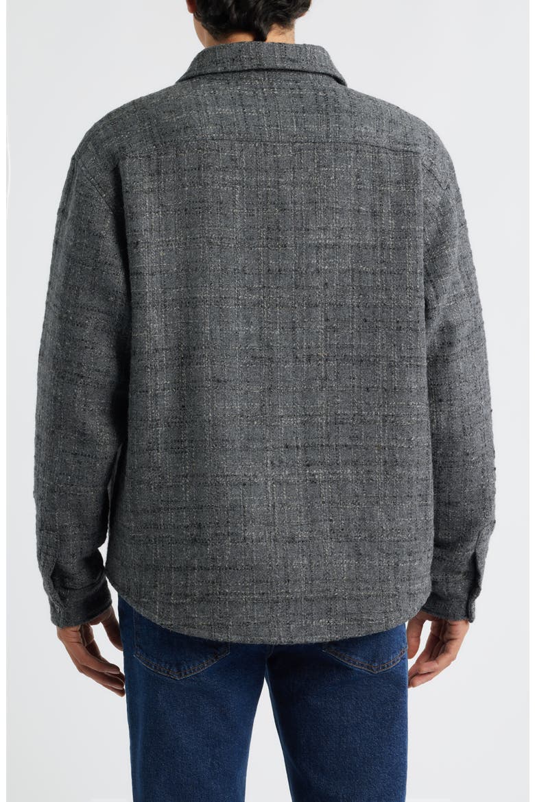 Tweed Overshirt, Alternate, color, GREY MELANGE