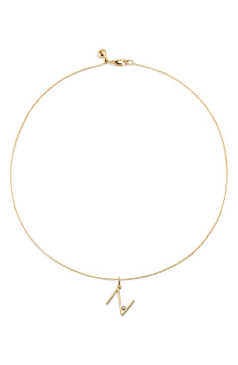 Diamond Initial Pendant Necklace