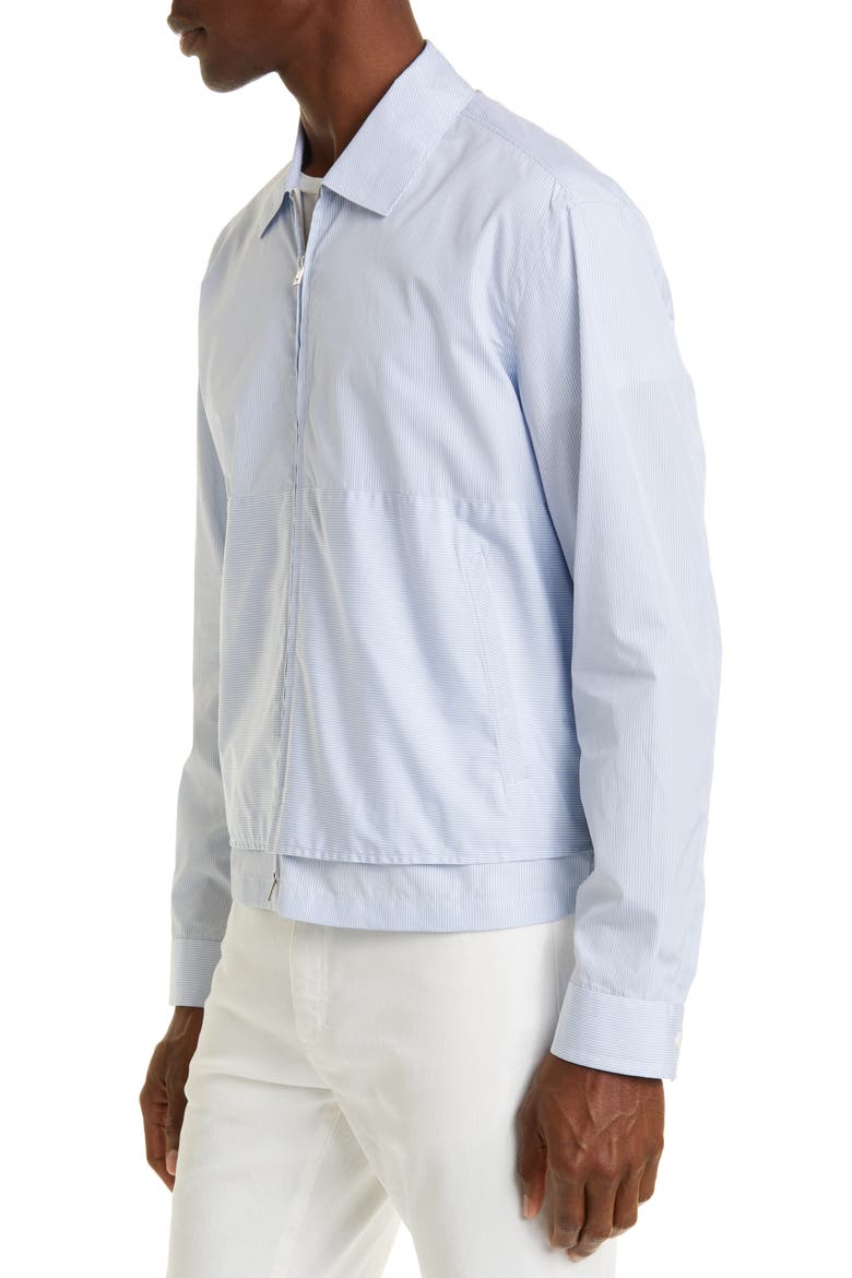 Trofeo Microstripe Comfort Fit Overshirt, Alternate, color, WHITE/ LIGHT BLUE