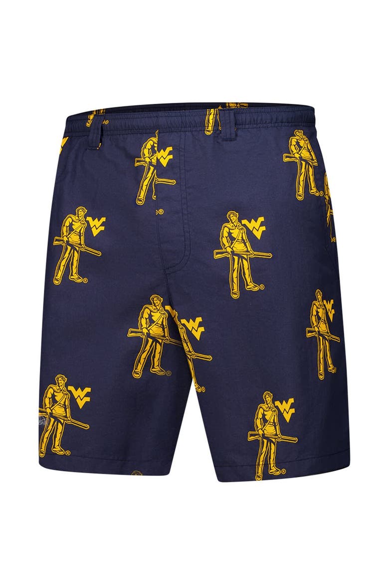 Men's Columbia Navy West Virginia Mountaineers Backcast III Printed Short, Alternate, color, Navy