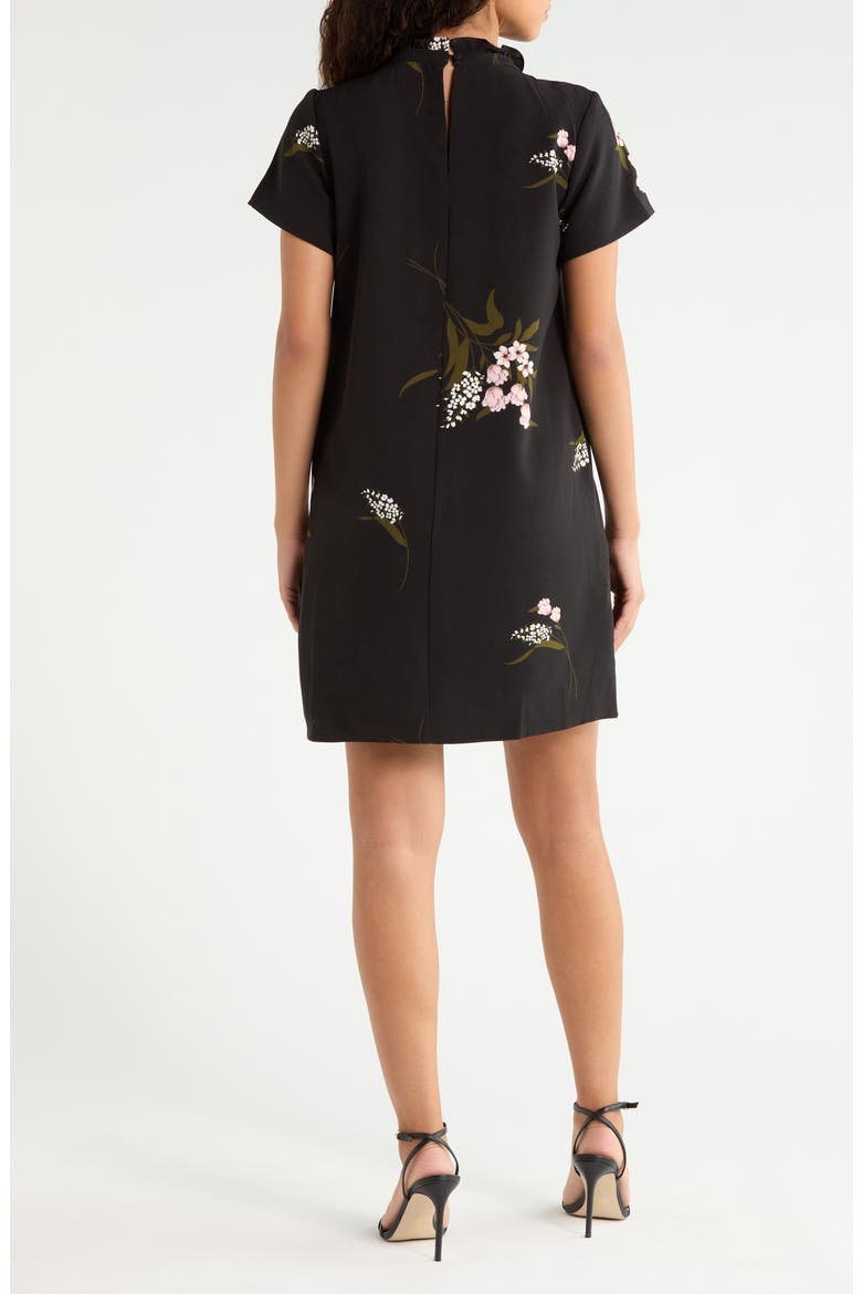 Rickie Floral Print Shift Minidress, Alternate, color, BLACK-MULTI
