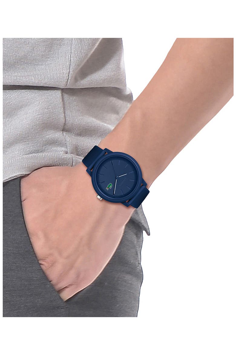 12.12 Silicone Strap Watch, 42mm, Alternate, color, BLUE