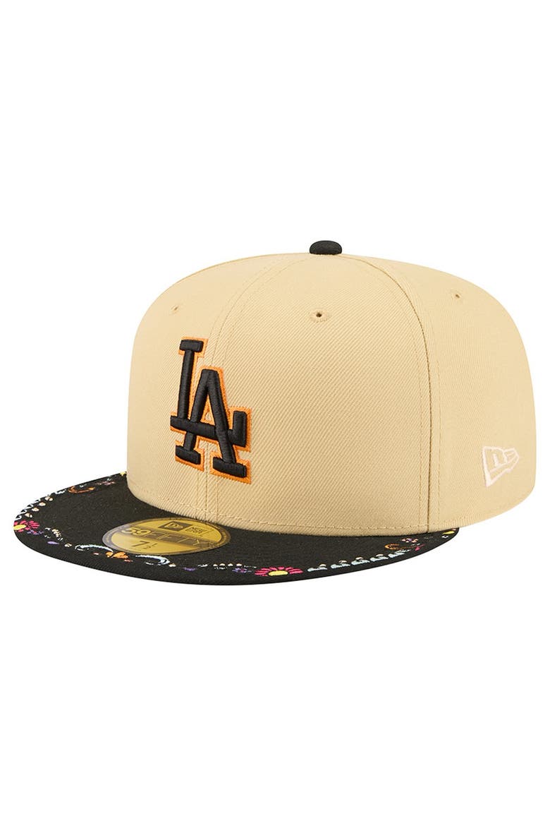 Men's New Era Light Beige Los Angeles Dodgers Two-Tone Embroidered Visor 59FIFTY Fitted Hat, Main, color, Light Beige