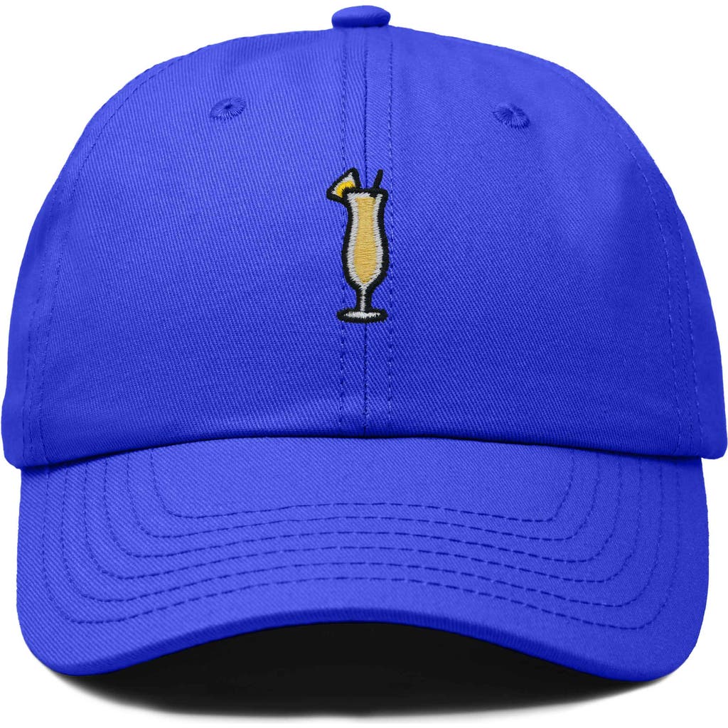 Dalix Pina Colada Embroidered Dad Cap In Royal Blue