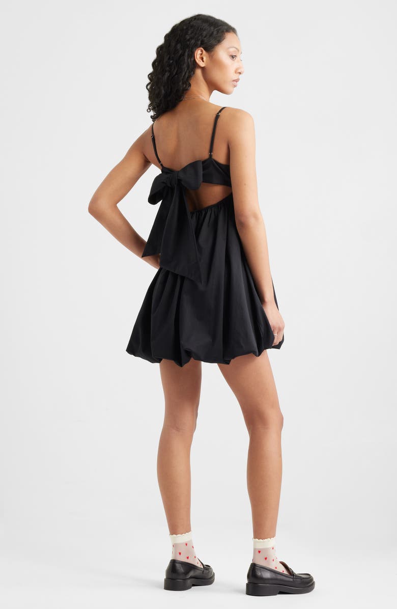 BP. Bow Back Bubble Hem Minidress, Alternate, color, Black