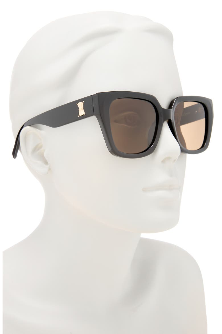 The Illusion 54mm Polarized Square Sunglasses, Alternate, color, BLACK / BROWN MONO POLARIZED