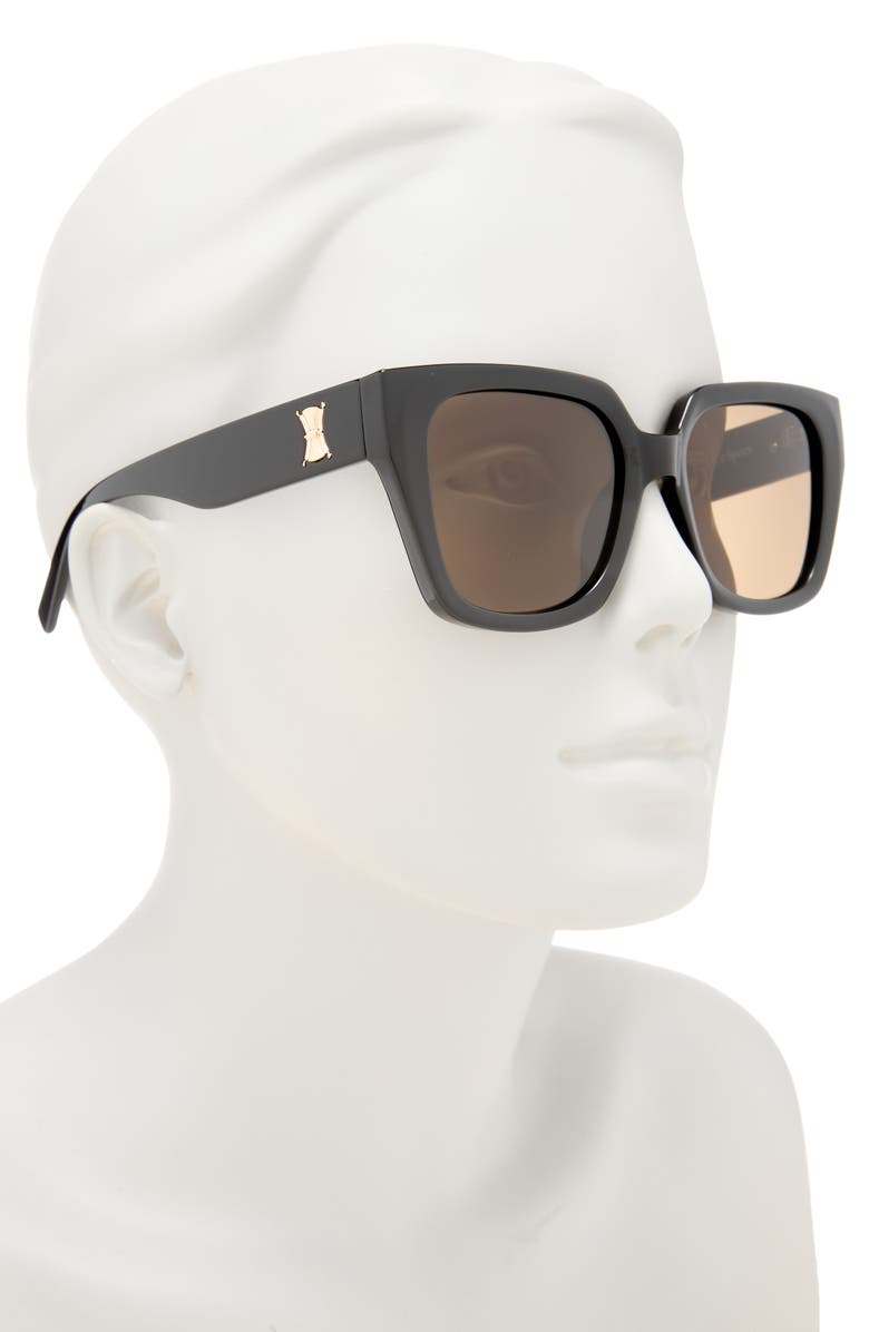 Le Specs The Illusion 54mm Polarized Square Sunglasses, Alternate, color, Black / Brown Mono Polarized