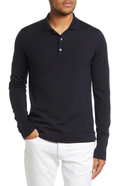 Brutus Long Sleeve Wool & Lyocell Polo