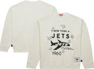 Mitchell & Ness Women's Mitchell & Ness  Cream New York Jets Throwback Logo 3.0 Pullover Sweatshirt