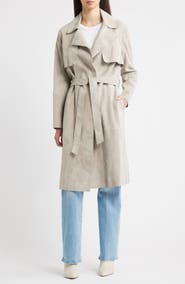 Fleurette Sylvie Suede Wrap Trench Coat