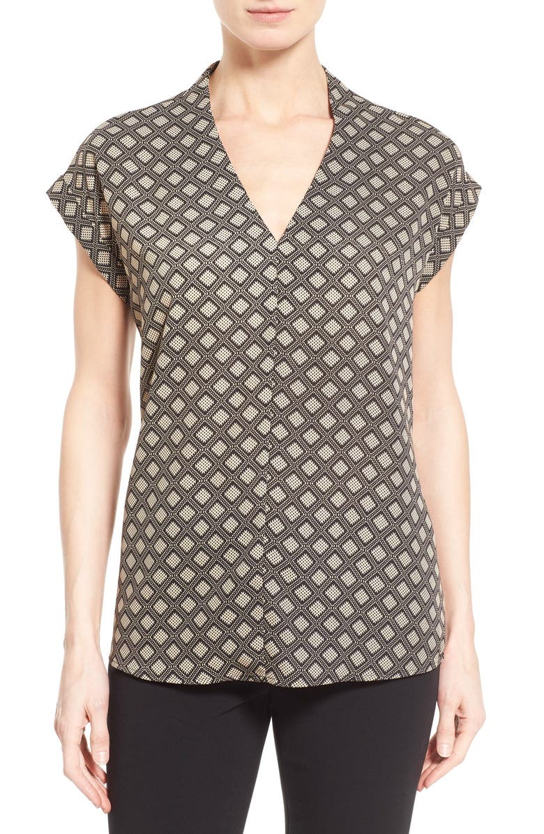 Pleione Cuffed Sleeve V-Neck Top, Main, color, 