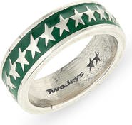 TWOJEYS Men's All-Round Icon Star Studded Band Ring