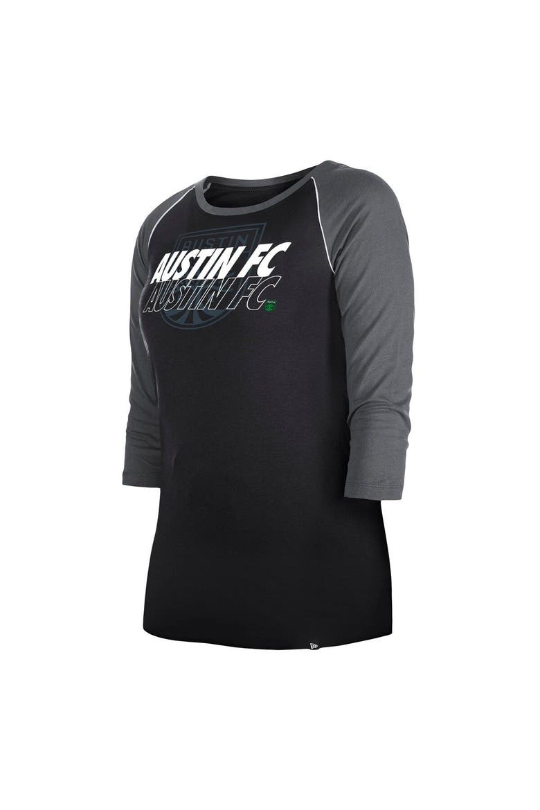 Women's New Era  Black Austin FC Athletic Raglan 3/4-Sleeve T-Shirt, Alternate, color, Black