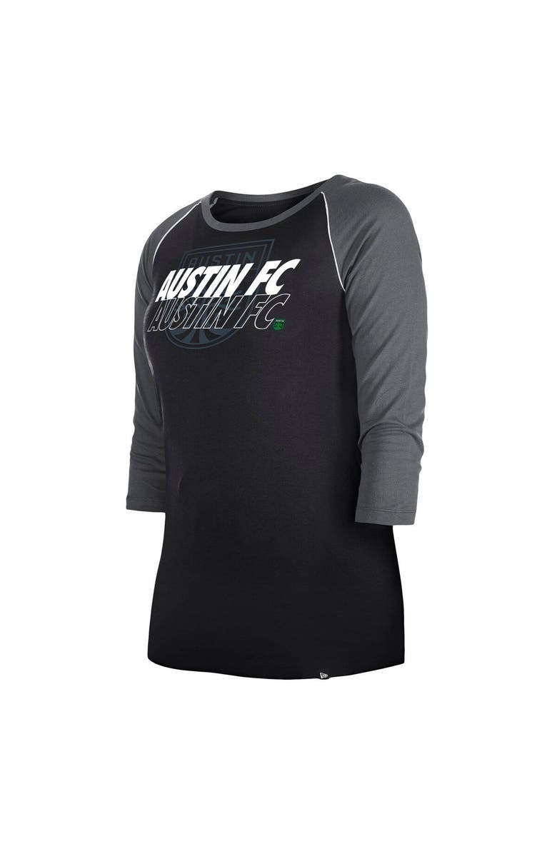New Era Women's New Era  Black Austin FC Athletic Raglan 3/4-Sleeve T-Shirt, Alternate, color, Black