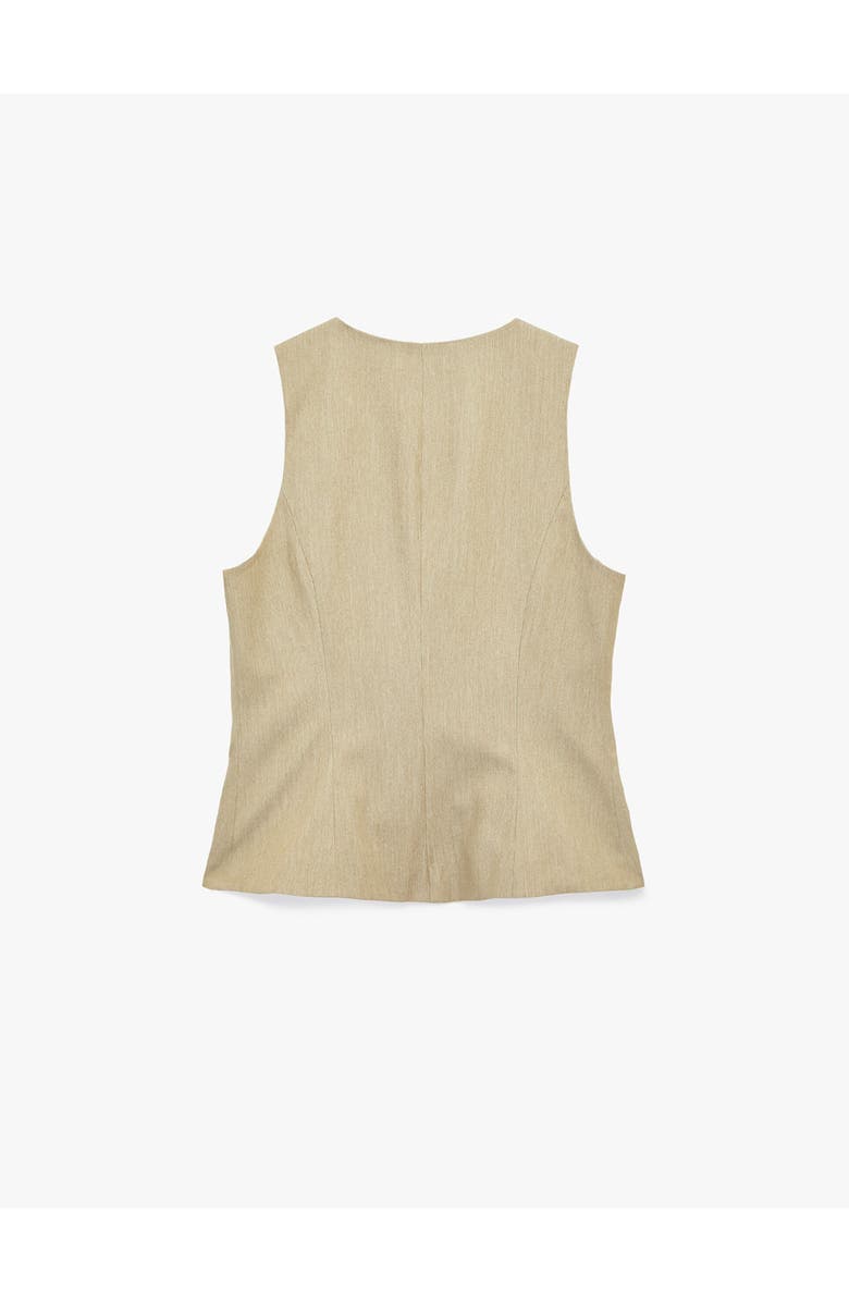 Koton Sleeveless Button-Down Vest, Alternate, color, Khaki