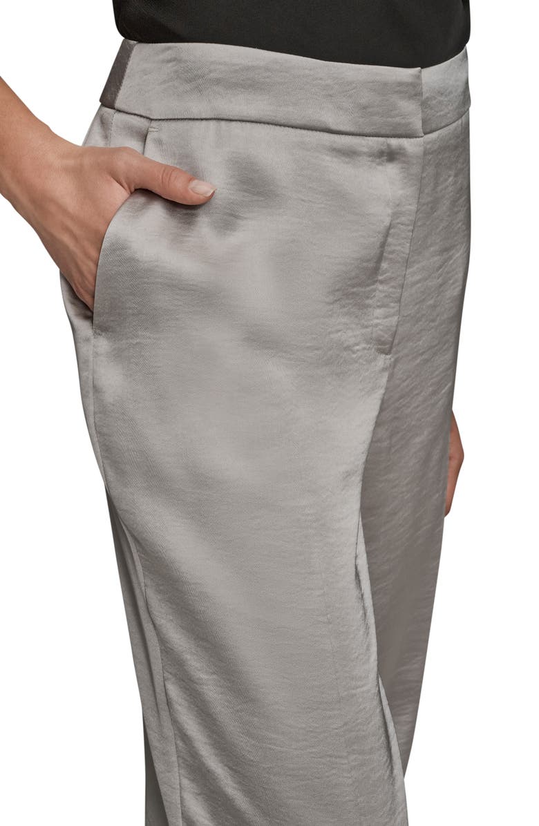 Donna Karan New York Clean Front Wide Leg Satin Pants, Alternate, color, Vapor