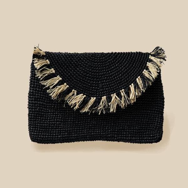 indego africa Ijoro Clutch, Main, color, Black & Natural