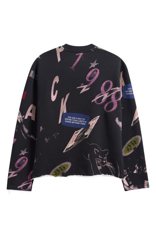 Honor The Gift Collage Crewneck Graphic Sweatshirt In Black