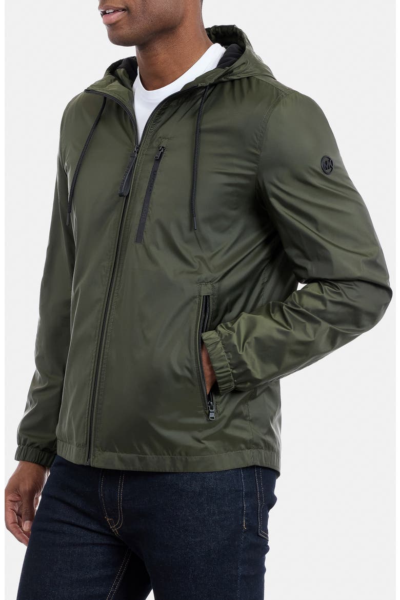 Hooded Windbreaker Jacket, Alternate, color, OLIVE