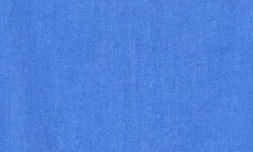 Shop Ellen Tracy Puff Sleeve Linen Blend Midi Dress In Azure