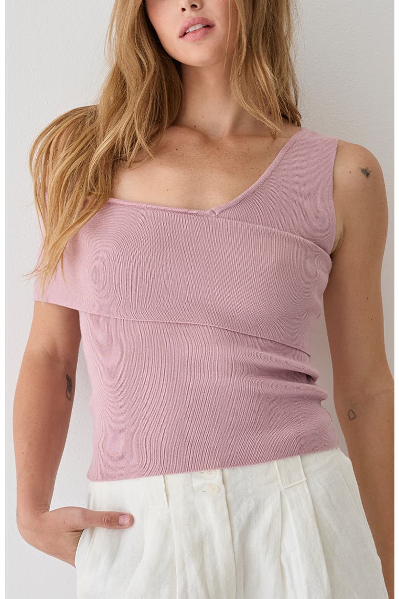 One Shoulder Knit Top, Alternate, color, Mauve
