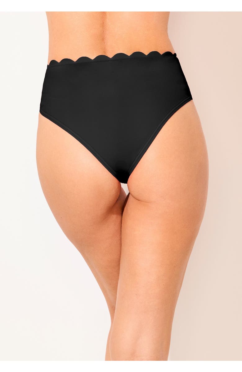 Swimsuits for All Scallop Trim Swim Brief, Alternate, color, Black