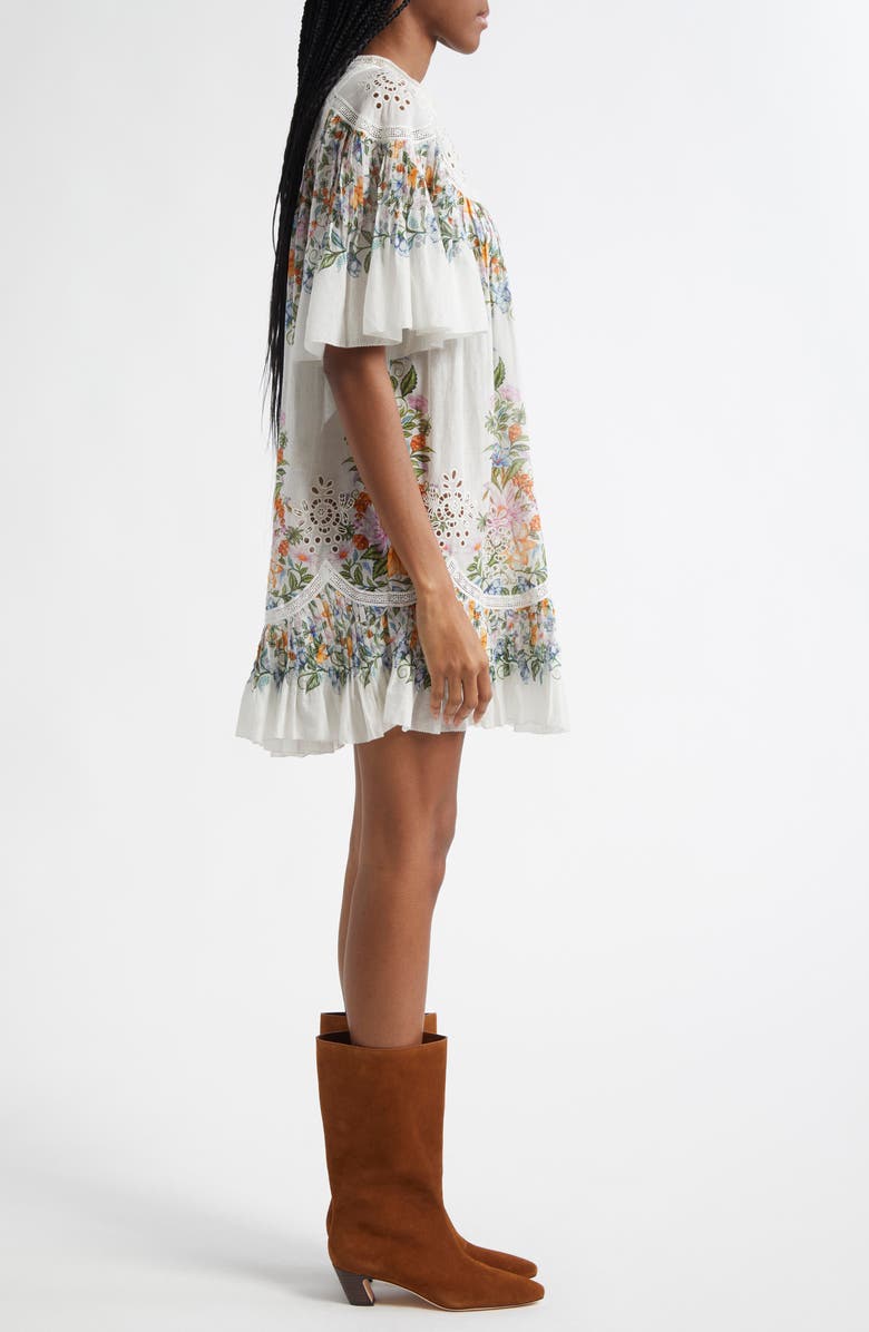 FARM Rio Sweet Bloom Cotton Eyelet Shift Dress, Alternate, color,