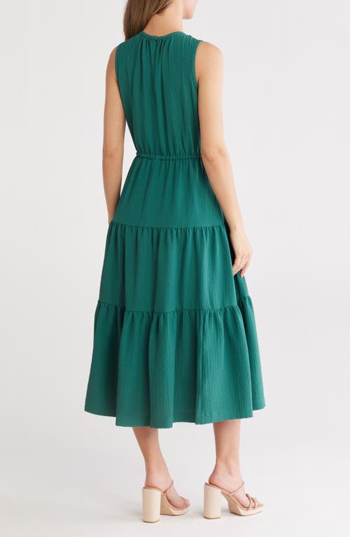 Shop Calvin Klein Sleeveless Tiered Midi Dress In Sequoia