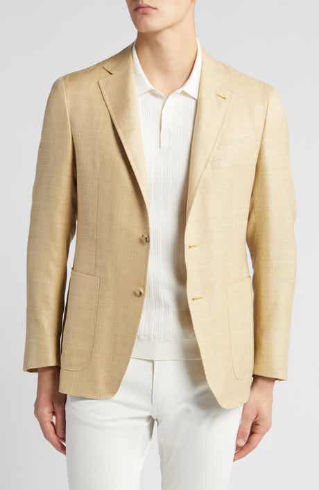 Canali Kei Trim Fit Solid Wool & Silk Blend Sport Coat