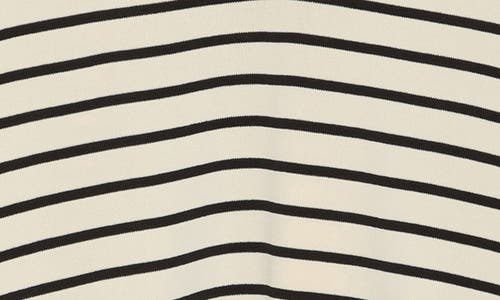 ADRIANNA PAPELL ADRIANNA PAPELL STRIPE V-NECK CAP SLEEVE SIDE TIE SWEATER TOP