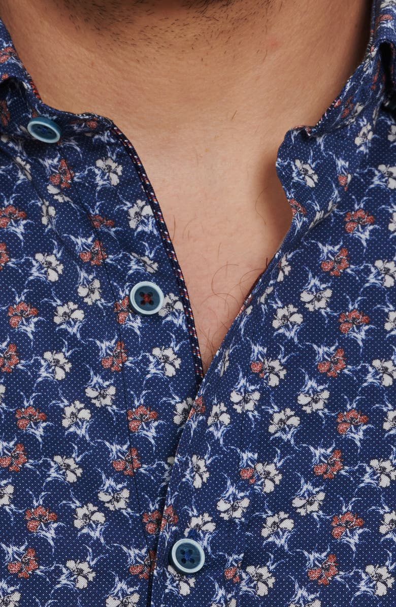 Robert Graham Floras Floral Print Short Sleeve Button-Up Shirt, Alternate, color,